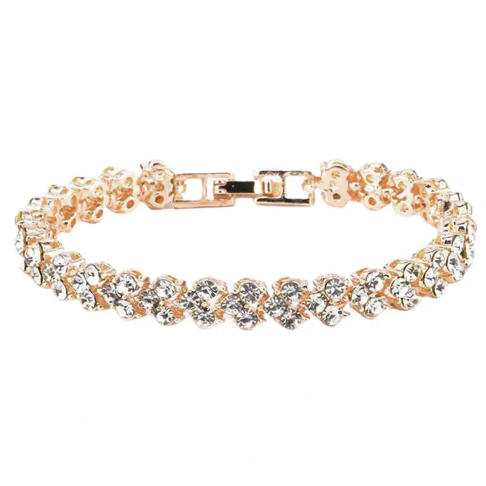 Elegant Bracelet for Women Chain Cubic Zircon Rhinestone Shiny Inlaid Bangle Bracelet Gifts