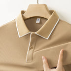 2026 New Men's Business Casual Short Sleeved Shirt Solid Color Polo Shirt Fashionable Breathable Comfortable Versatile Top
