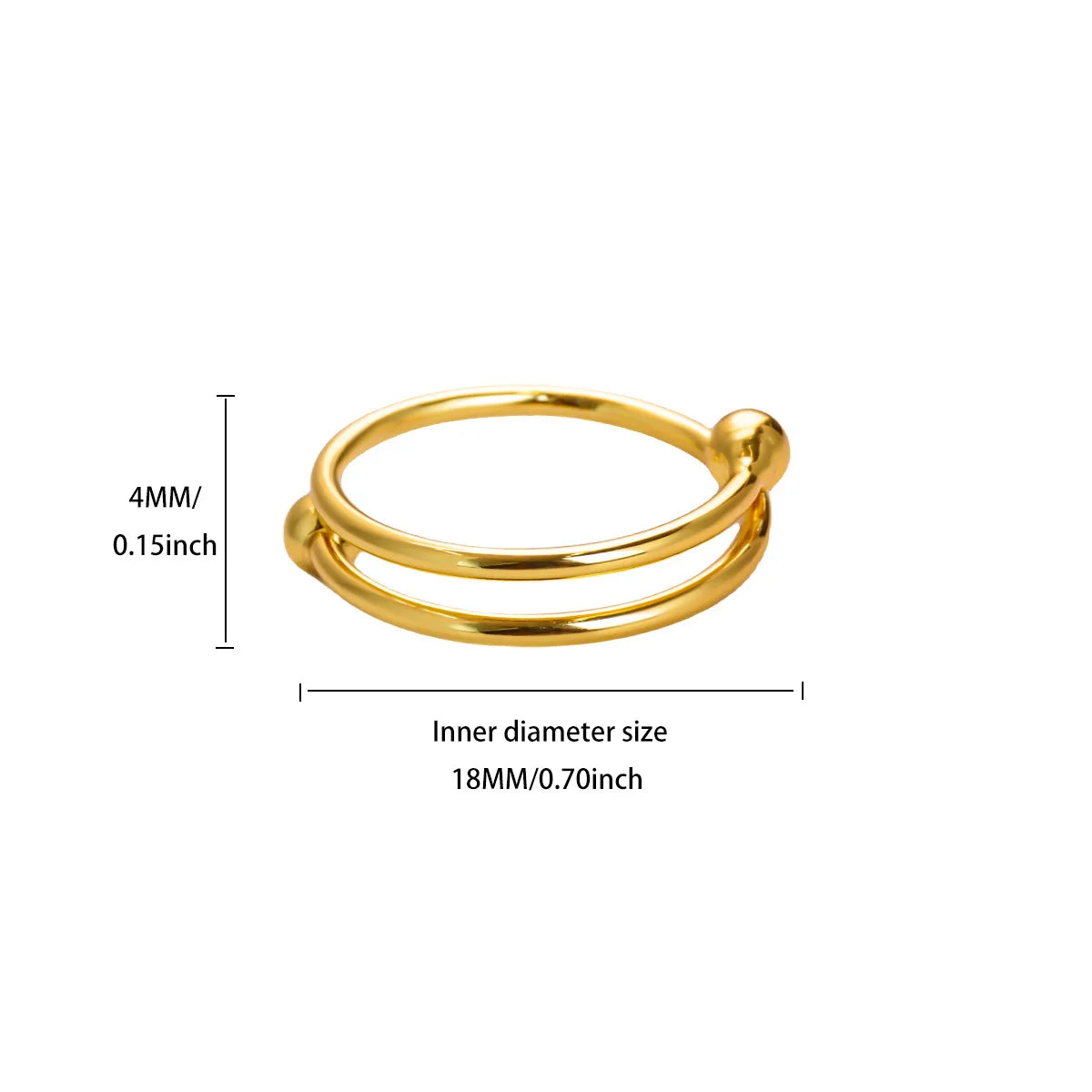 Anxiety Beads Rings for Women Gold Color Stainless Steel Open Spinner Adjustable Finger Ring Rotating Freely Anti Stress Jewelry