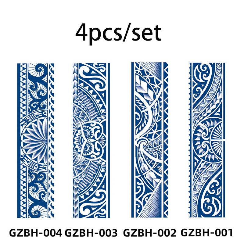 Armband Waterproof Temporary Tattoo Sticker arm and shoulder tattoos for men False Waist Arm Foot Strip Tattoos for Girl Women