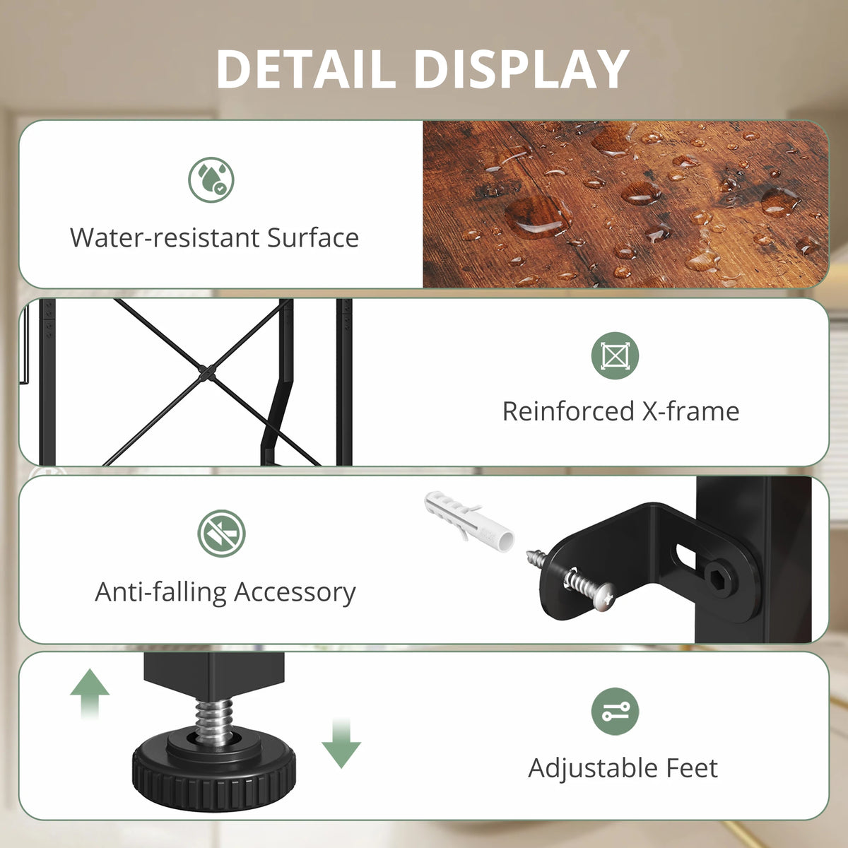JHK 4-Tier Freestanding Bathroom Organizer Shelf Over Toilets with Adjustable Storage Rack Shelf and Basket Space Saver Above Toilet Storage Cabinet with 3 Hooks for Rooms