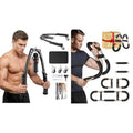 3-in-1 Hydraulic Chest Workout Equipment with Ab Roller Wheel for Home Gym Use Steel Frame Black Adjustable 70-110LB Resistance