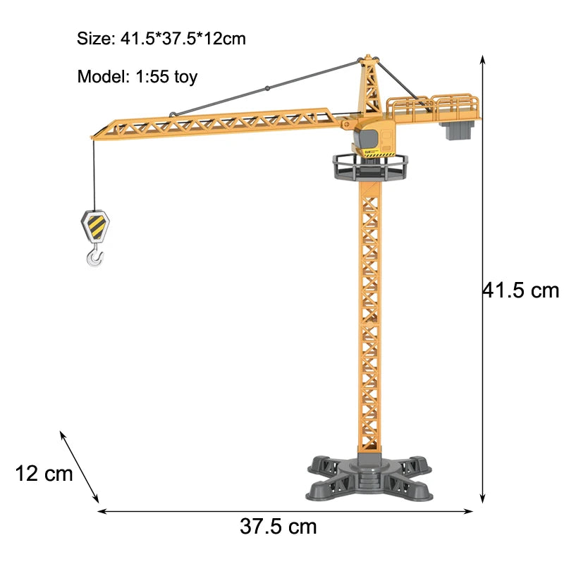 Engineering Diecast Tower Crane Forklift Bulldozer Excavator Vehicle Model Toys for Boys Alloy+Plastic Tractor Inertial Driving