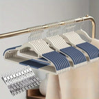 30pcs（10 hangers+20 clips） Anti Slip Hangers Set - Heavy Duty Velvet Clothing Hangers for Wardrobe, Multiple Colors