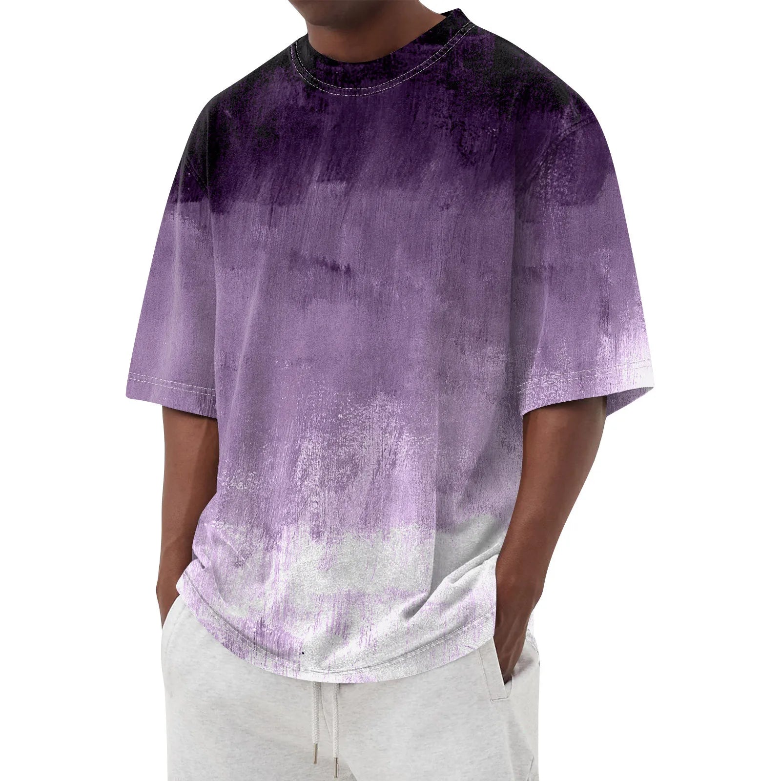 Men'S T-Shirt Summer Cool Short Sleeve 3d Camouflage Gradient Printing Casual Fashion Classic Design Breathable Loose Top