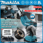 Makita 18V ML-505 Cordless Reciprocating Saw Electric Chain Saw Portable Power Tool for Wood Metal Pipe Cutting