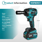 YOFIDRA 1000N.m Brushless Electric Impact Wrench 1/2" Cordless Rechargeable Socket Screwdriver Power Tool For Makita Battery Pin