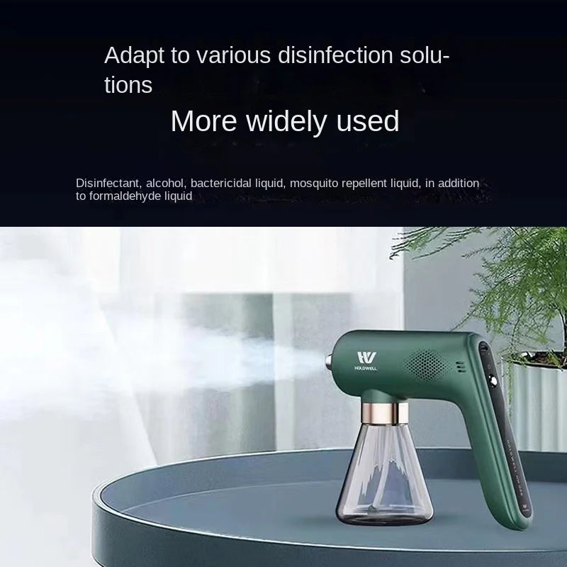 Mini Wireless Electric Sanitizer Sprayer USB Rechargeable Nanometer Blue Light Disinfection Sprayer Fogger Machine Home Garden