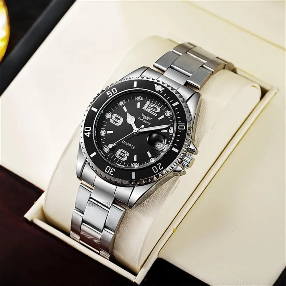 Luxury Mens Watches Stainless Steel Business Date Quartz Watch Men Fashion 2025 Sport Clock Relogio Masculino