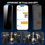 3Pcs Dust Free Installation Privacy Screen Protector For iPhone 16 15 14 13 12 11 Pro Max Mini XS X 17 15 16 Plus Anti-spy Glass