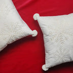 Christmas Decorative Pillow Case Cartoon 3D Snowflake embroidery Santa Xmas Tree White Square New Year 2025 Pillowcases 45x45cm