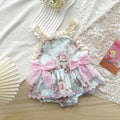 Baby Girl Flower Suspender Rompers Skirt Lace Cute Baby Girl Jumpsuit 2025 Summer New Children Clothing