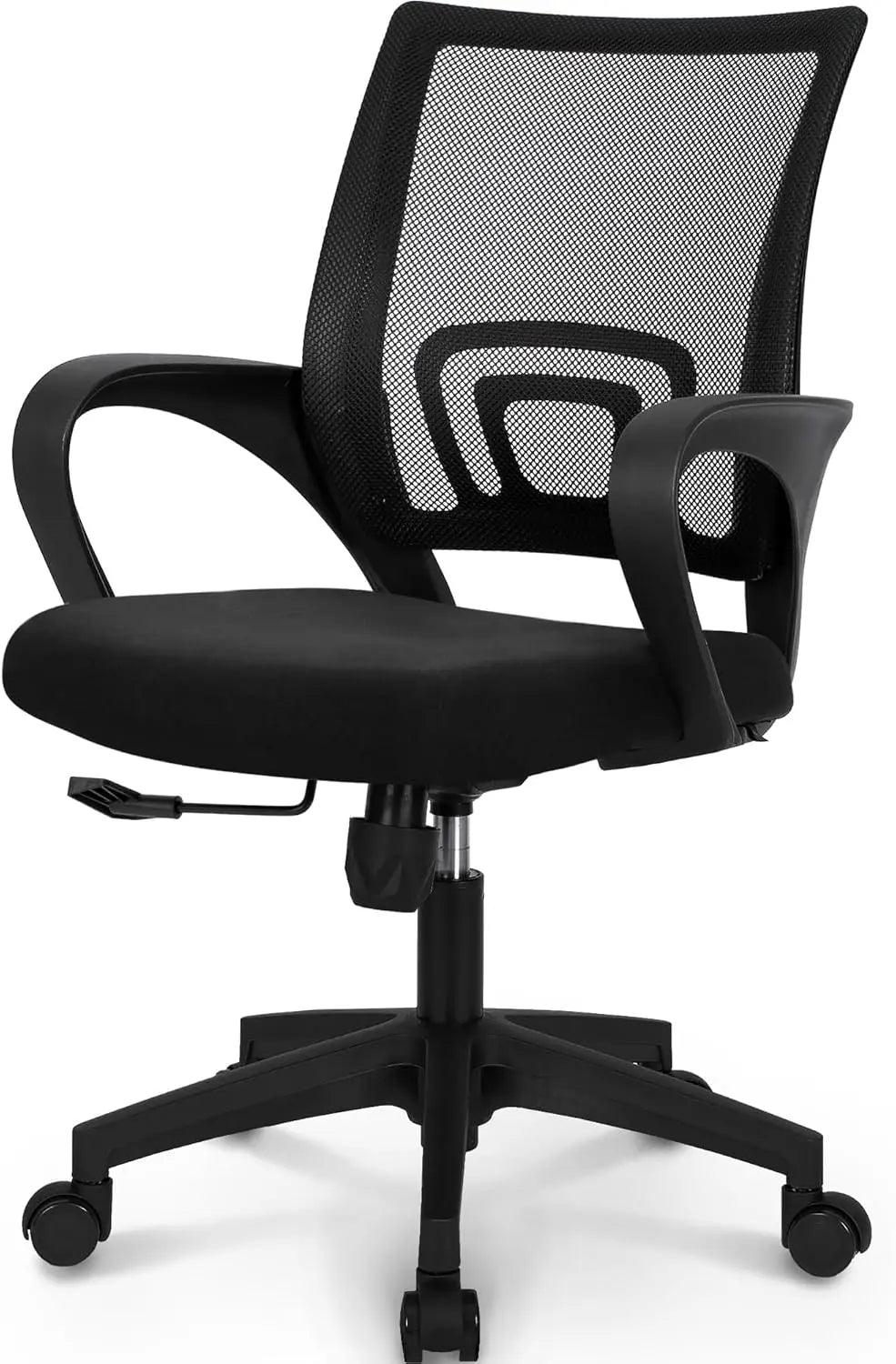 Black Mesh Gaming Office Chair Mid Back Lumbar Support Adjustable Height Swivel For Home Computer Desk Task