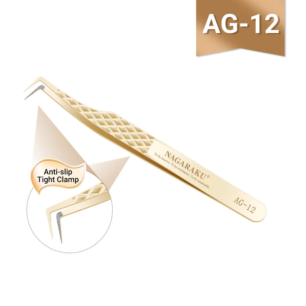 NAGARAKU Precision Fiber Tip Tweezer for Eyelash Extensions Professional Eyelash Tweezers Antistatic Straight