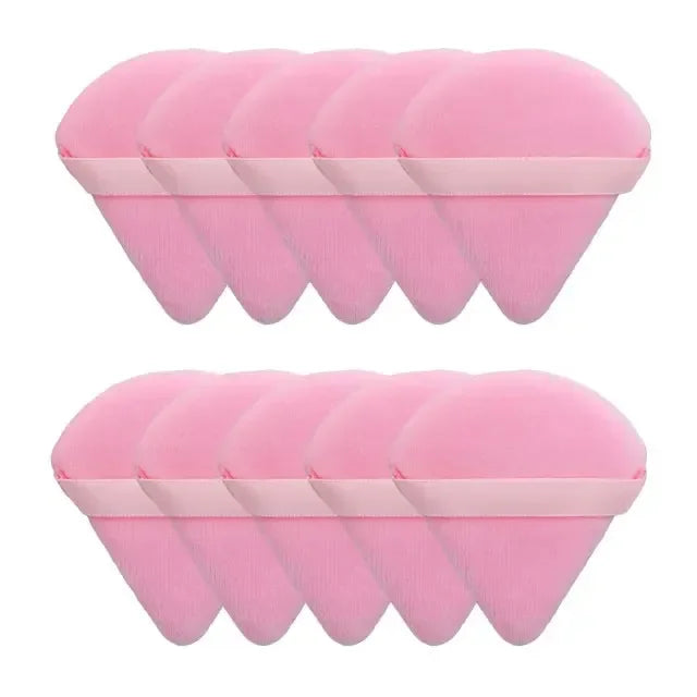 2/5/10/20Pcs Triangle Velvet Powder Puff Pizza Flours Mini Face Makeup sponge Cosmetics Washable Lightweight Makeup Tool