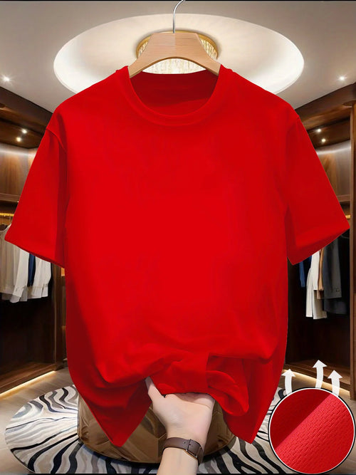 2026 New Men's running T-shirt, spring/summer slim-fitting T-shirt, quick drying short sleeved breathable sports Modern T-shirt