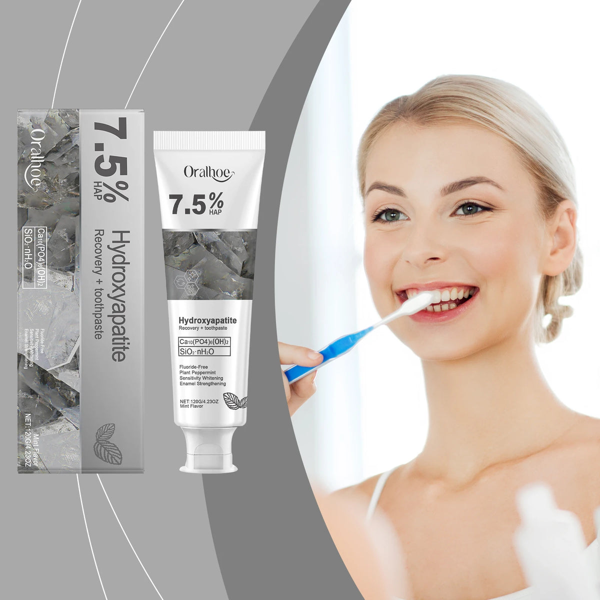 Hydroxyapatite Repair Toothpaste Cleaning Tartar Strengthen Tooth Enamel Breath Refreshing Oral Care Brightening Toothpaste 120g