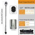 Waxtron Torque Wrench Set 1/2'' 28-210N.m Preset Torque Wrench 6PCS High Precise Hand Tools For Car Motorbike Repair