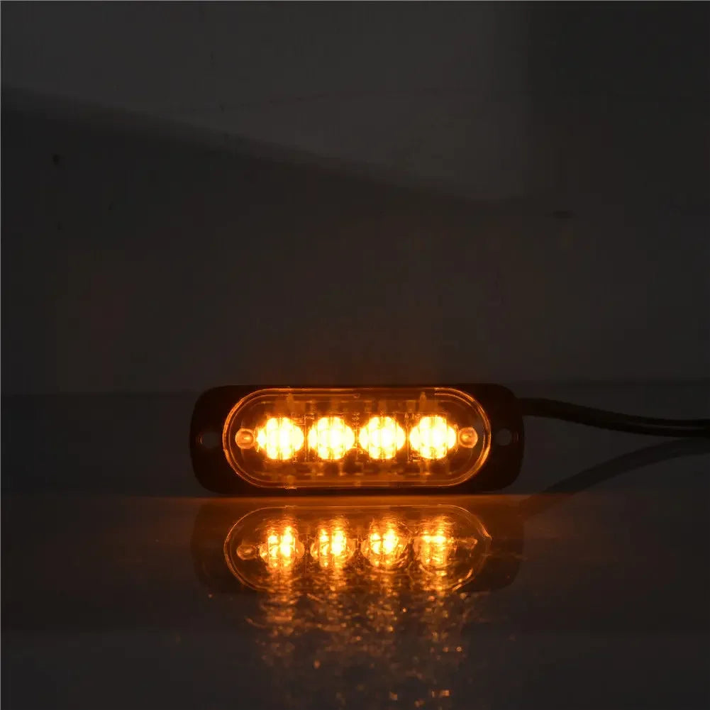 Car 4LED Strobe Light For Car 12V 24V Emergency Signal Lamps Strobe Warning Light Auto Truck Flashing Lighting