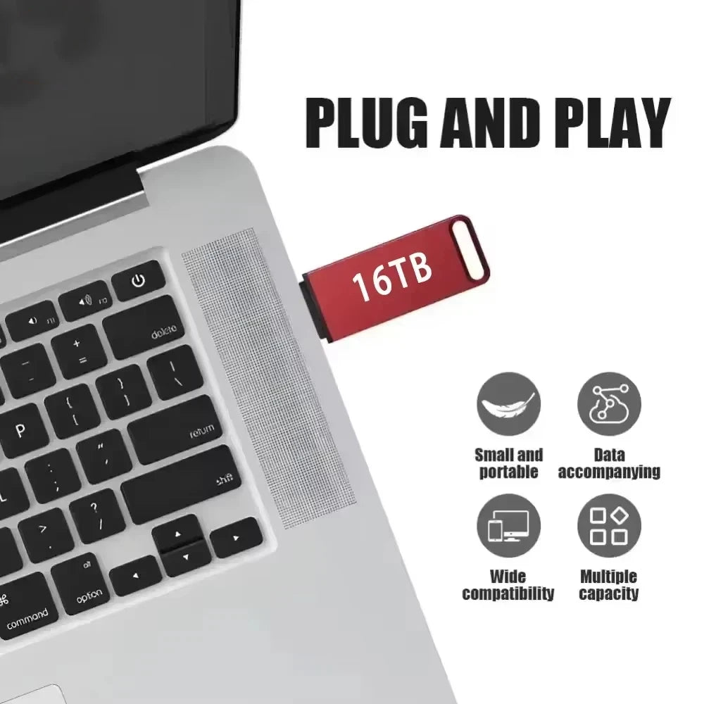 Original Pen Drive 16TB USB 3.2 Flash Drive High-Speed Pen Drive Type C Metal USB Memory For Computer Storage Devices