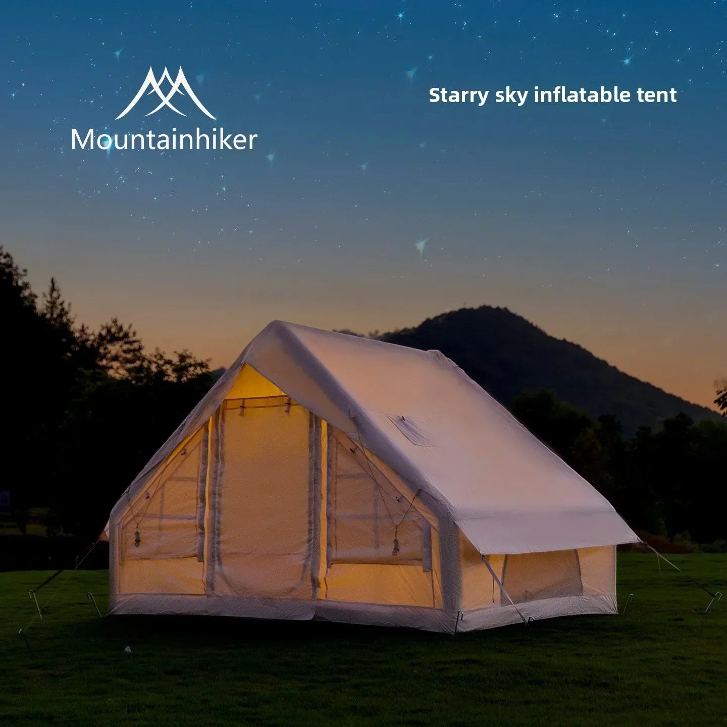 MOUNTAINHIKER Extra Large Inflatable Tent 3-6 Person Family Camping Tent with High-Quality Windproof and Spacious Interior