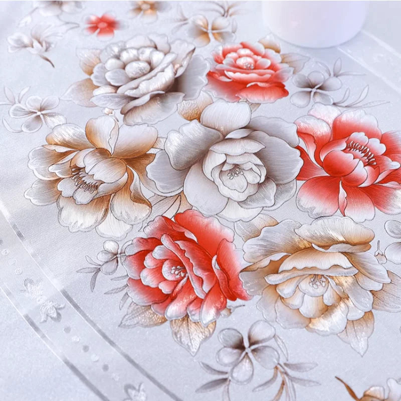90x150cm Printed High-end Tablecloth Waterproof Oil Resistant Odorless PVC Tablecloths High Quality Without Fading Antependium