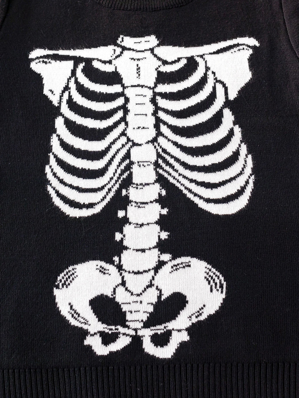 Boys and Boys Street Style Halloween Skeleton Pattern Sweater Knitted Pullover Suitable for Ha