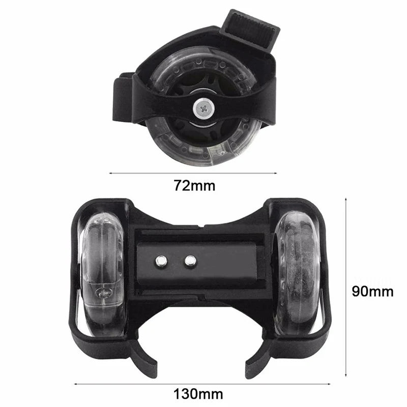 Outdoor Skating Shoe Two-Wheeled Heel Wheels Adjustable Roller Skates PVC 3 Color LED Flashing Luminous Wheel Shoes For Children