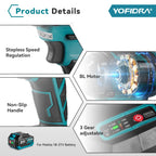 YOFIDRA 1000N.m Brushless Electric Impact Wrench 1/2" Cordless Rechargeable Socket Screwdriver Power Tool For Makita Battery Pin
