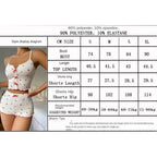 Sweet Cute Heart Pattern Two Piece Set Ladies Soft Breathable Spaghetti Strap Nightwear Summer Casual Homewear Set Ladies Pajama