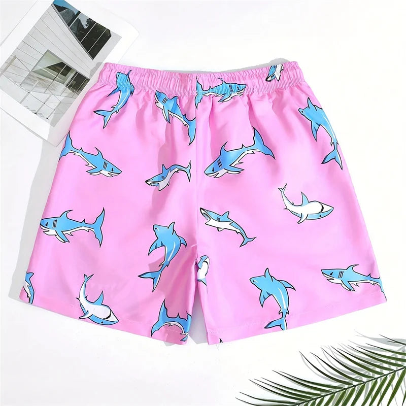 New 3d Printed Shark Beach Shorts For Men Cartoon Animal Graphic Swimming Trunks Kids Summer Quick Dry Hawaiian Board Shorts