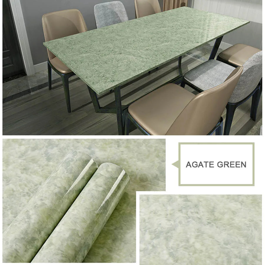 Marble Sticker Kitchen Oil-Proof Film Stove Waterproof Moisture-Proof Self-Adhesive Wallpaper Countertop Cabinet Renovation Tile