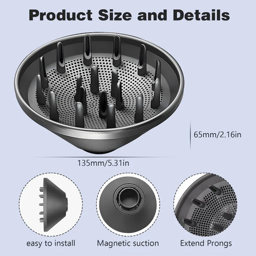 Hair Diffuser Attachment Nozzles for HD01 HD02 HD03 Blow Dryer Styler Styling Tool Wavy Curly Coily Hair Tools Accessaries