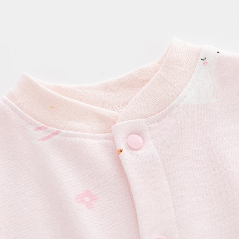 Baby's Long-Sleeved Jumpsuit, Pure Cotton, Newborn Pajamas, Baby Girl Clothes, Foot Covering Suit, Spring and Summer