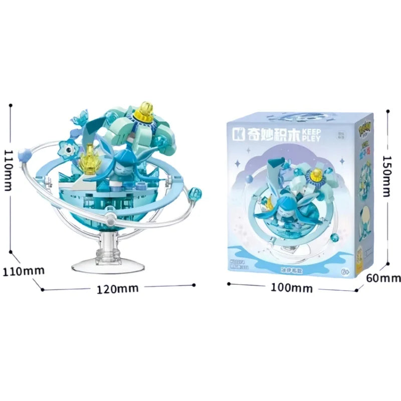 New Keeppley Original Pokemon DIY Building Blocks Toys Cartoon Eevee Family Planet Series Assembly Model Ornaments Toy Fans Gift