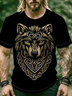 Men 3D Graphics Wolf Print T-Shirts Summer Oversized Causal Tees Fashion Tiger Pattern Fitness Short Sleeve O-Neck Tops Clothing