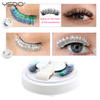 YSDO Colored Magnetic Eyelashes Natural Faux 3D Mink Lashes Reusable Makeup Party Cosplay Shiny Colorful Magnet False Lashes