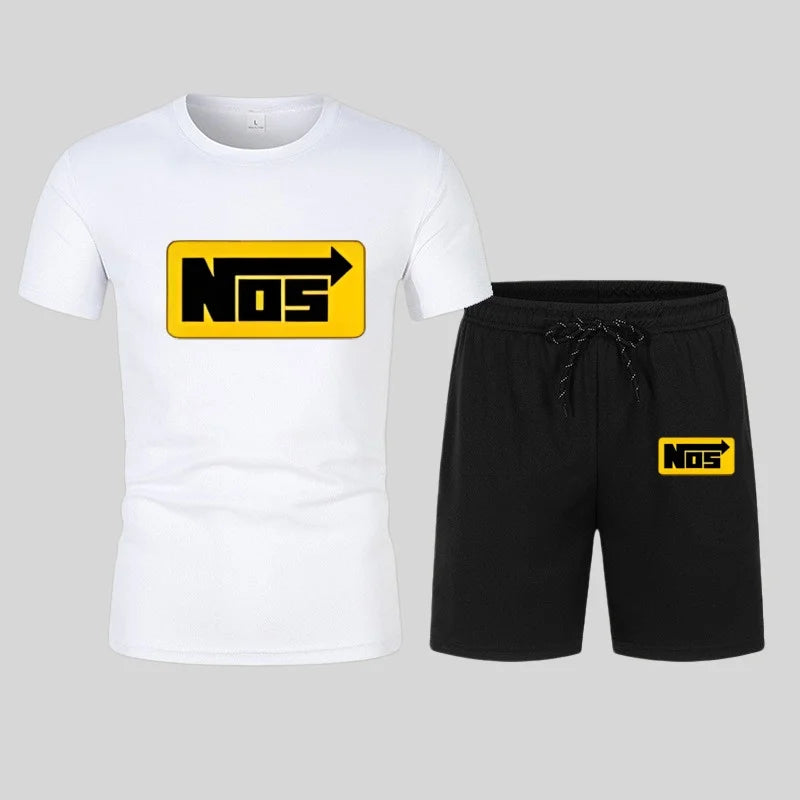 Comfortable and breathable men's summer fashion trend casual sports two-piece set in 2026 short-sleeved T-shirt + shorts set