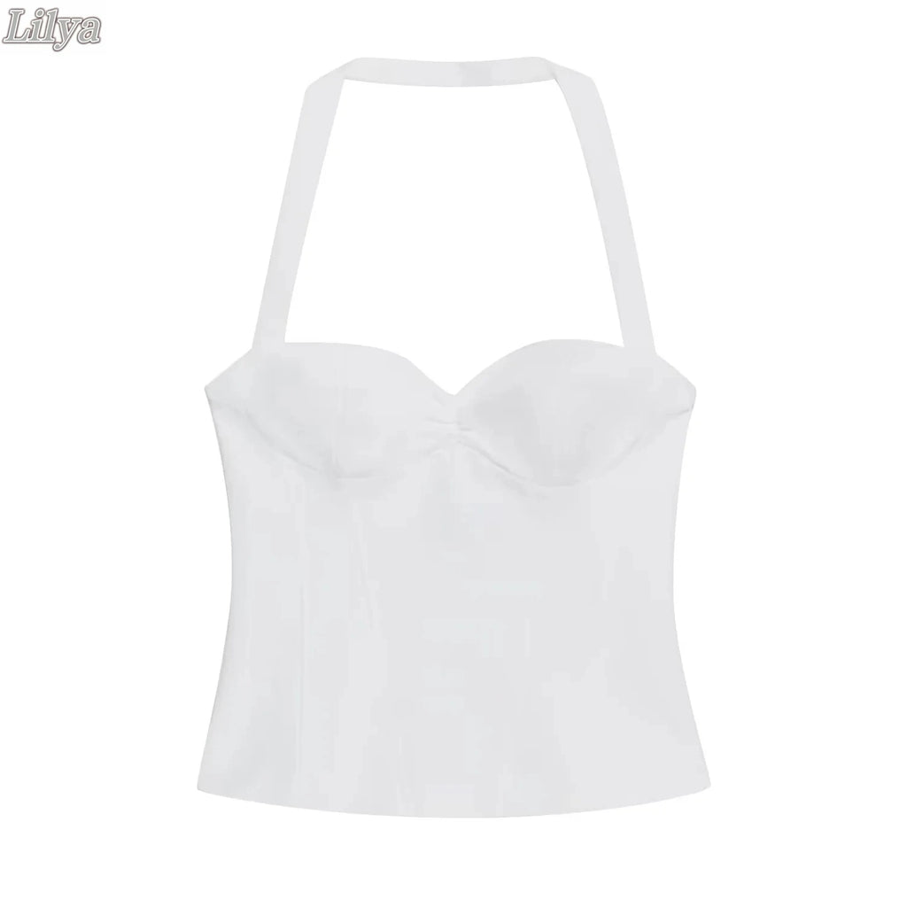 Sexy Y2K Girl Halter Tops Corset Slim Polka Dot Print Short Tops Camis Fashion 2026 Spring Summer Streetwear Holiday Beach Camis
