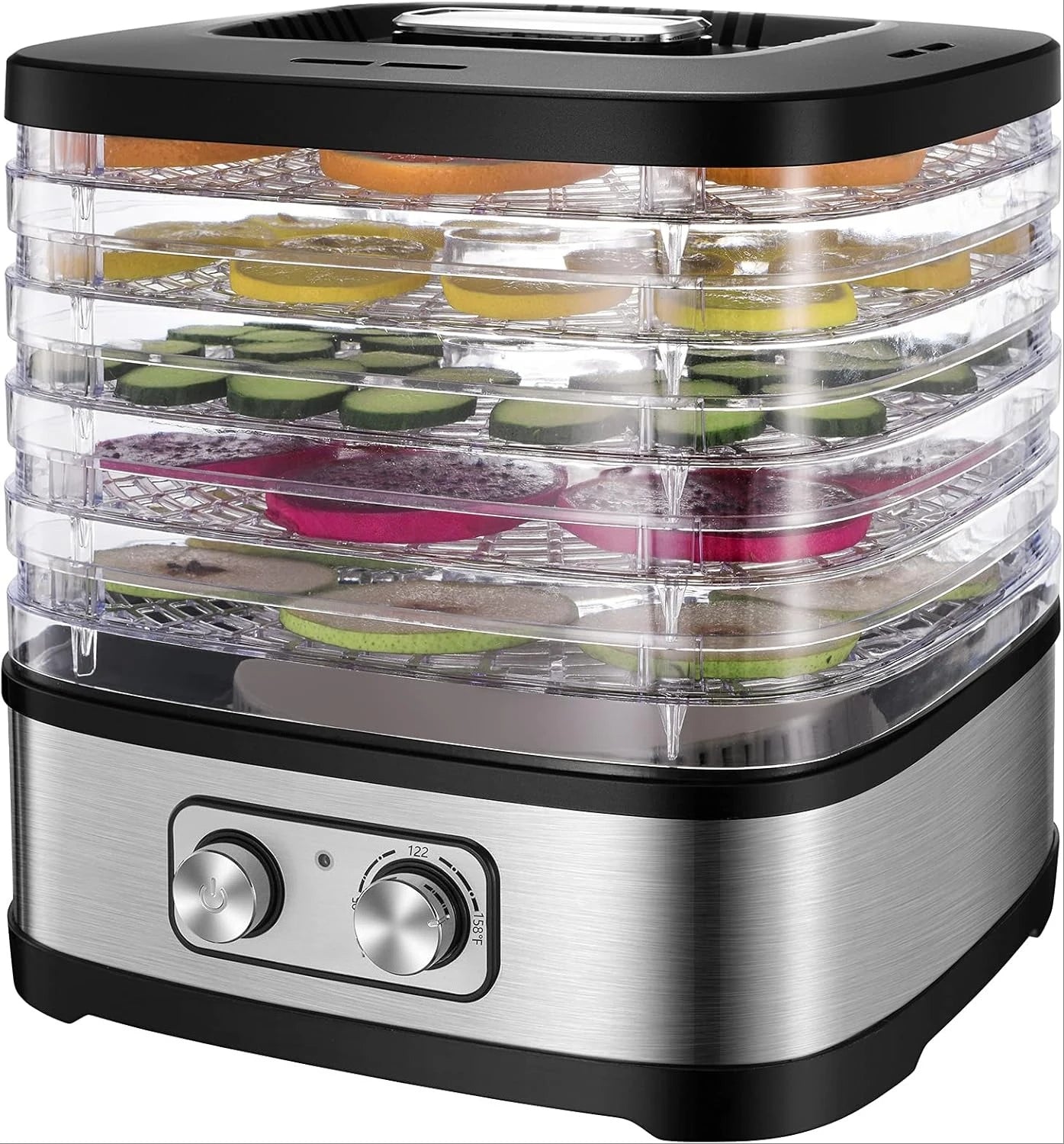 240W Food Dehydrator, Dehydrator for Food and Jerky, Fruits, Herbs, Veggies, 5 BPA-Free Trays Dishwasher Safe