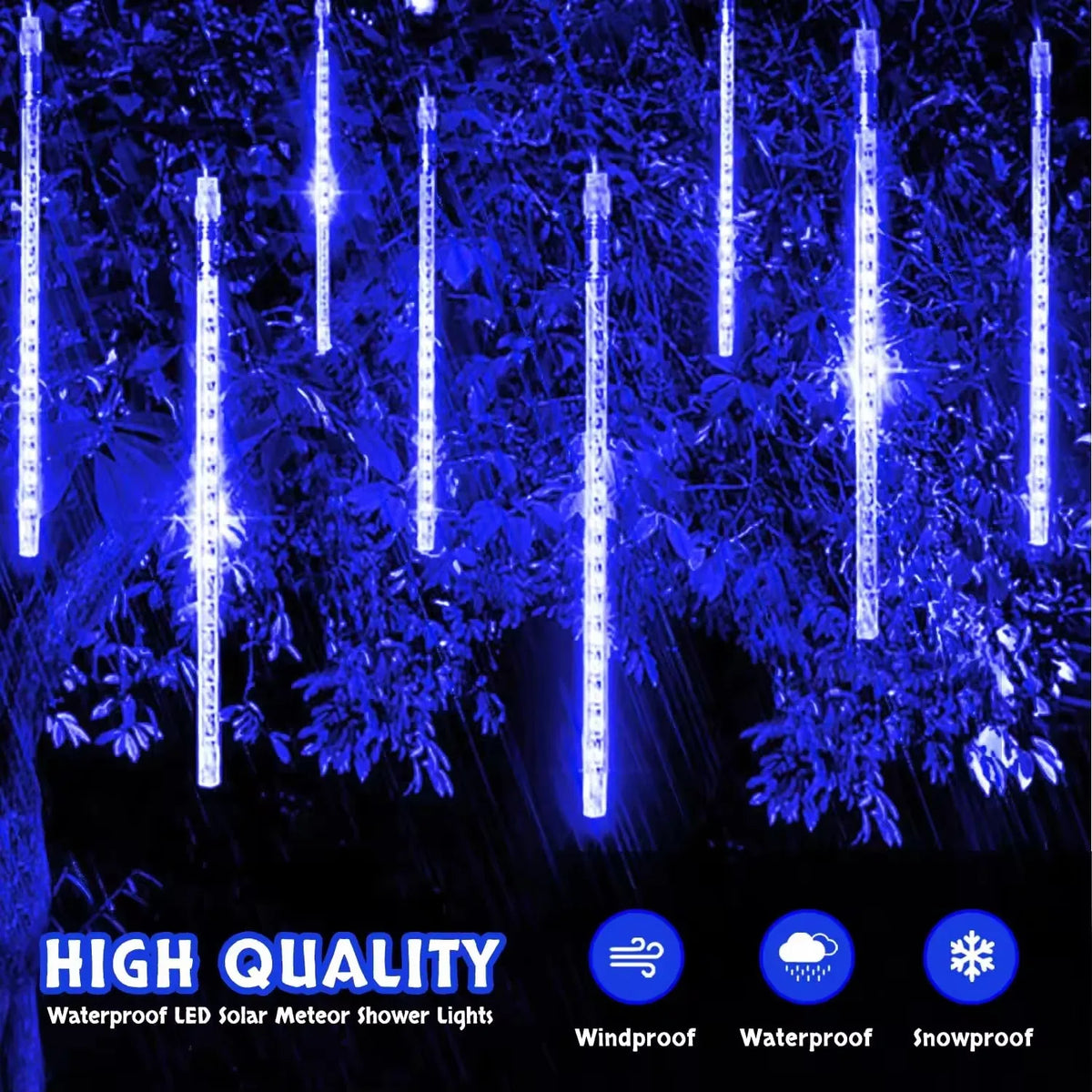 Solar LED Meteor Shower String Light Outdoor Icicle Fairy Light for Christmas Tree Wedding Party Garden Camping Decor Solar Lamp
