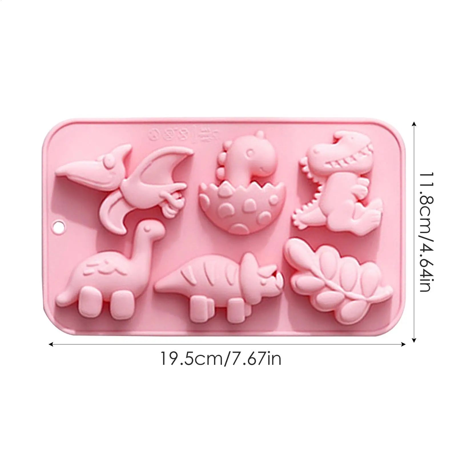 Silicone 6 Cavities Dinosaur Jello Molds for Chocolate Dinosaur Soap Molds for Baking Dessert Cupcake Topper Cake Decoration