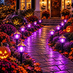 12 Pack Mini Solar Christmas Pathway Lights Outdoor Garden Lantern Stakes LED Waterproof Walkway Yard Decoration Holiday Lights