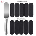 TP Professional Pedicure File Refills Foot File Stainless Steel Callus Remover Feet Rasp with 10 Replaceable Pads Coarse-Fine