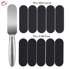 TP Professional Pedicure File Refills Foot File Stainless Steel Callus Remover Feet Rasp with 10 Replaceable Pads Coarse-Fine