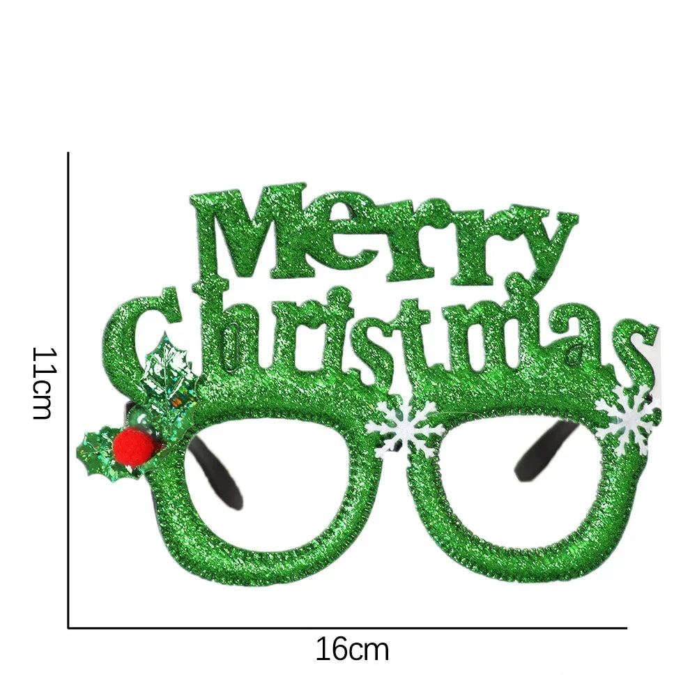 Christmas Glasses Santa Claus Xmas Tree Snowman Plastic Glasses Kid Gift Xmas Party Supplies Photo Props Christmas Decoration