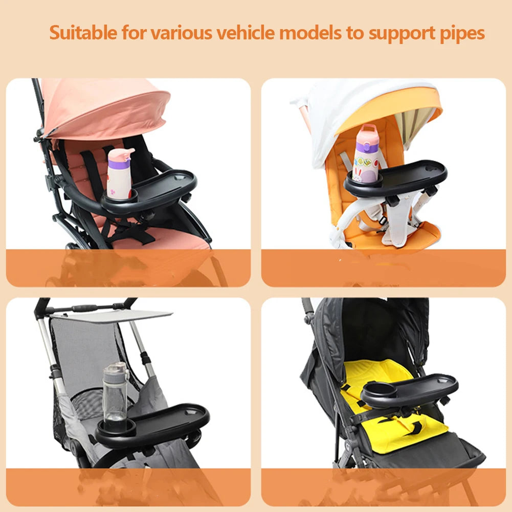 3 In 1 Baby Stroller Dinner Table Tray Universal Removable Tray Include Phone Stand Snack Catcher and Drink Holder for Stroller