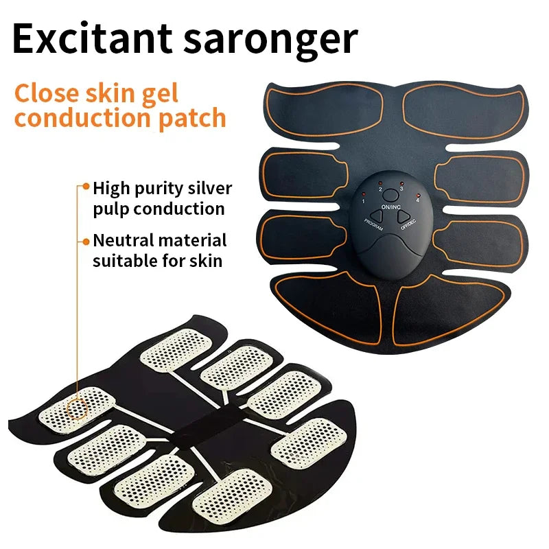 New EMS Muscle Stimulator Abdominal Arm Leg Neck Trainer Muscle Toner Body Training Slimming Massager Fitness Use With Battery