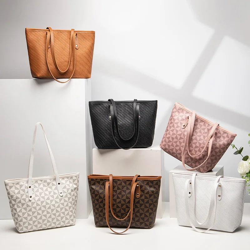 Women's Bag 2023 New Embossed Floral Handbag Shopping Bag Versatile Large Capacity Bucket Bag