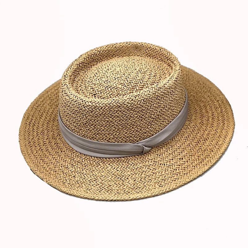 hats beach hat bohemian flat brim hat hand woven straw hat ladies summer vacation travel sun hat